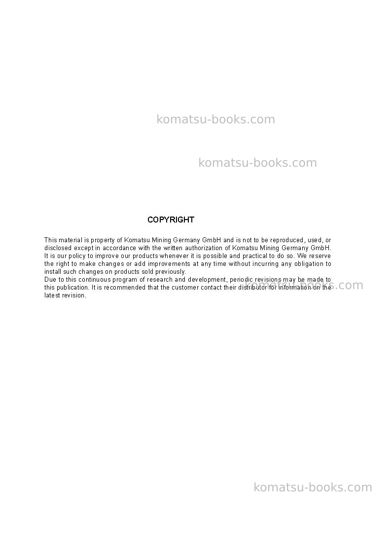 Komatsu pc5500-6deu Field assembly manual cover Page 2 Komatsu pc5500-6deu Field assembly manual cover Page 2