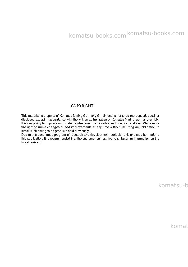 Komatsu pc5500-6deu-diesel Field assembly manual cover Page 2 Komatsu pc5500-6deu-diesel Field assembly manual cover Page 2