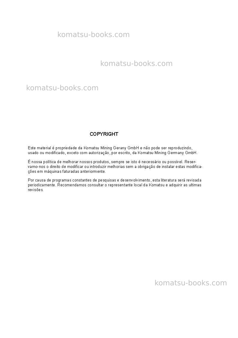 Komatsu pc4000e-6deu Manual de operação capa Página 2 Komatsu pc4000e-6deu Manual de operação capa Página 2
