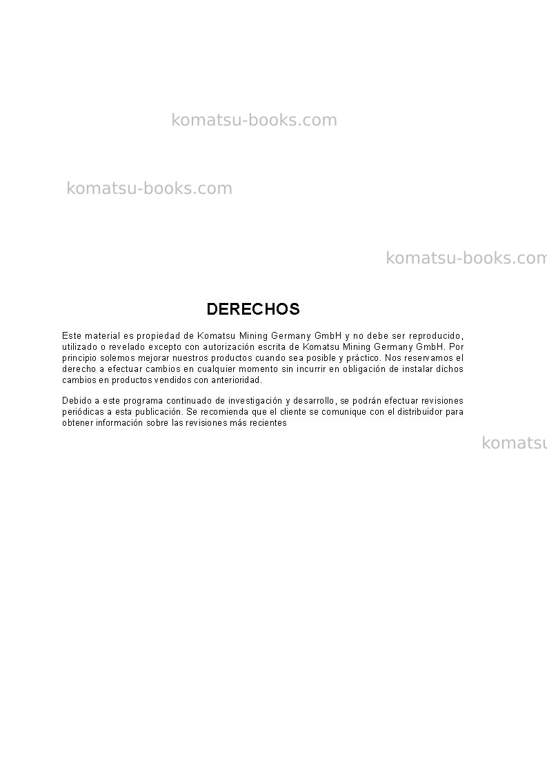 Komatsu pc8000-6deu Manual de operación cover Page 2 Komatsu pc8000-6deu Manual de operación cover Page 2