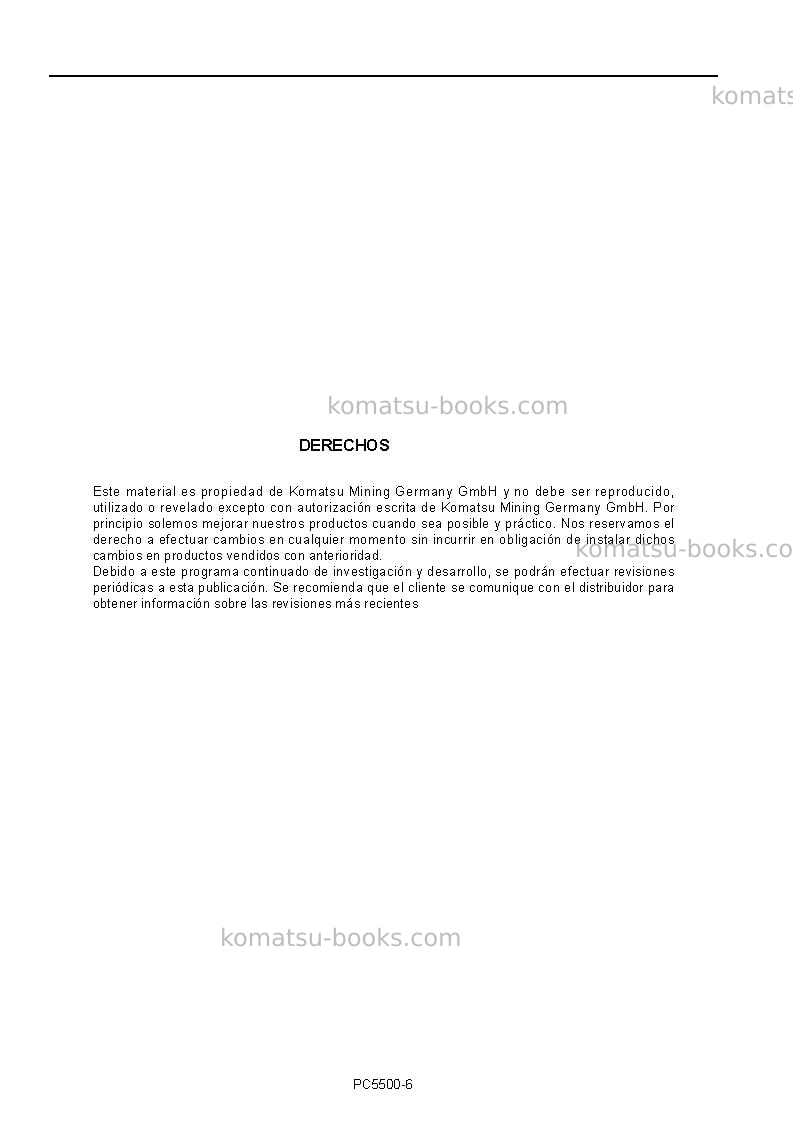 Komatsu pc8000-6deu Manual de operación cover Page 2 Komatsu pc8000-6deu Manual de operación cover Page 2
