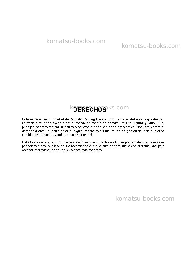 Komatsu pc8000-6deu Manual de operación cover Page 2 Komatsu pc8000-6deu Manual de operación cover Page 2