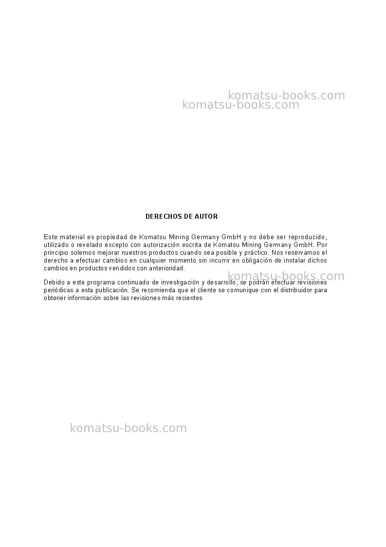 Komatsu pc8000-6deu Manual de operación cover Page 2 Komatsu pc8000-6deu Manual de operación cover Page 2