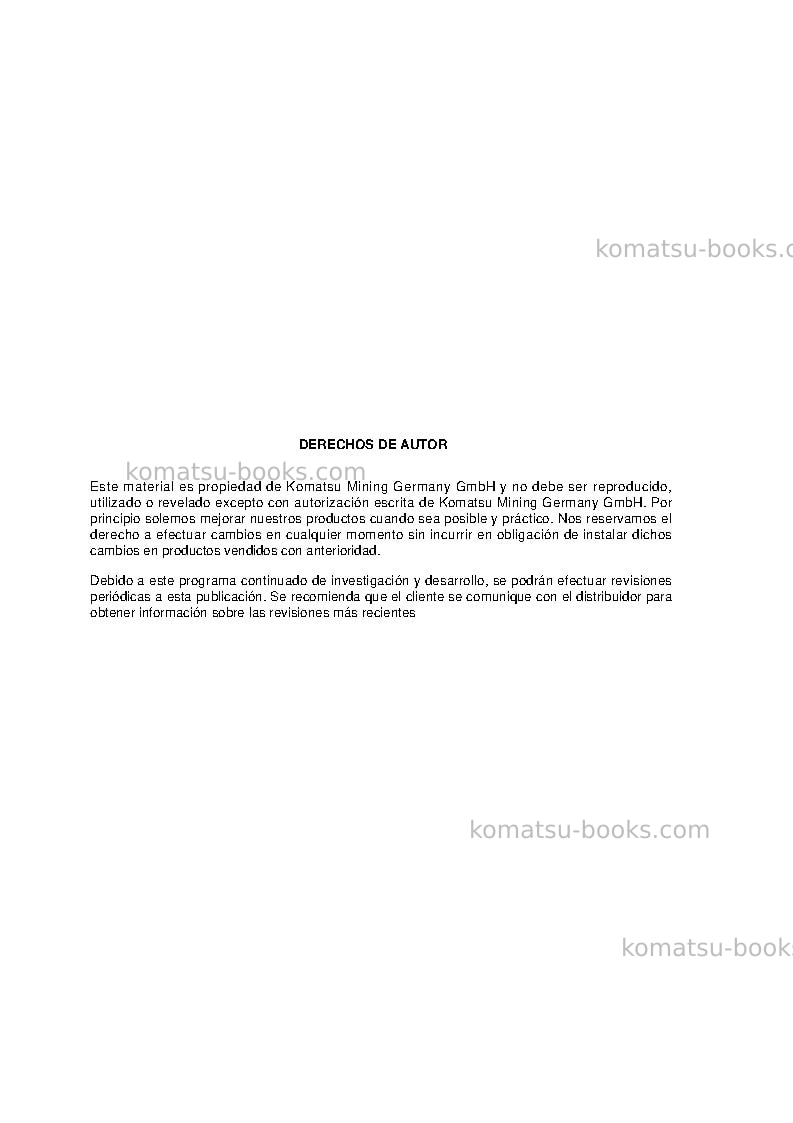 Komatsu pc8000e-6deu Manual de operación cover Page 2 Komatsu pc8000e-6deu Manual de operación cover Page 2