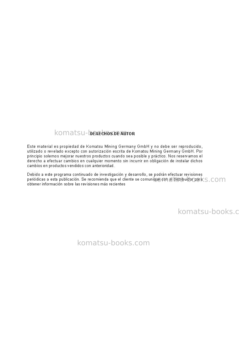 Komatsu pc8000e-6deu Manual de operación cover Page 2