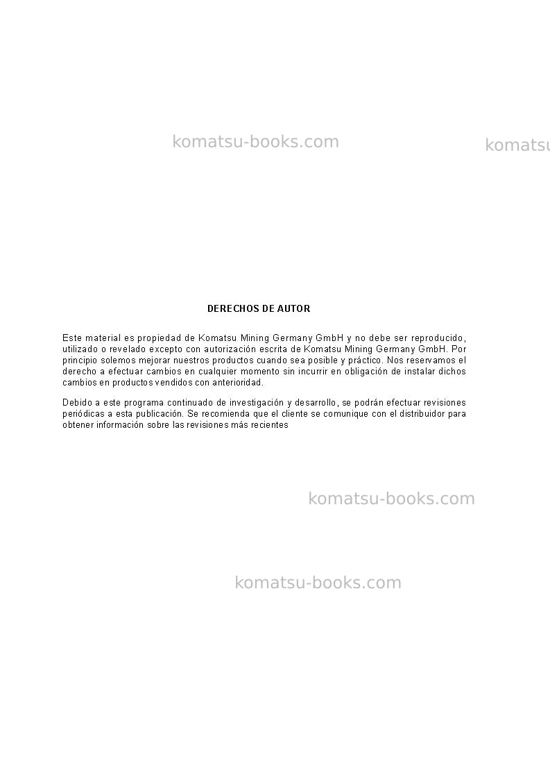 Komatsu pc8000e-6deu Manual de operación cover Page 2 Komatsu pc8000e-6deu Manual de operación cover Page 2