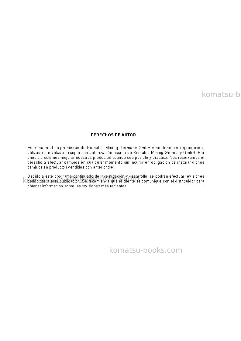 Komatsu pc8000-6deu Manual de operación cover Page 2 Komatsu pc8000-6deu Manual de operación cover Page 2