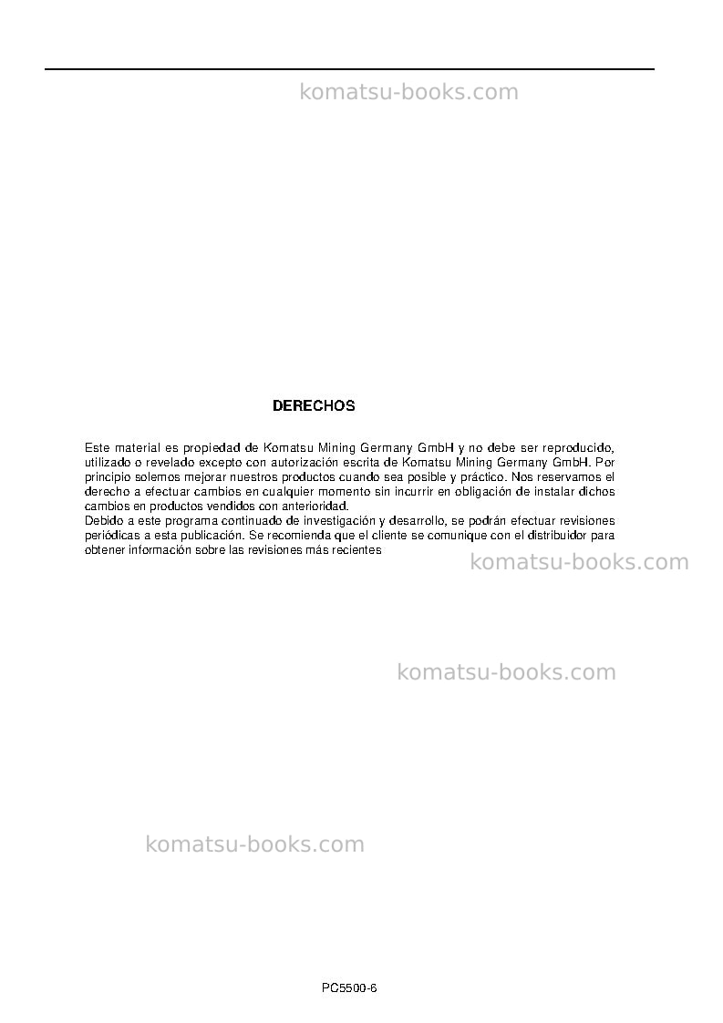 Komatsu pc5500-6deu Manual de operación cover Page 2 Komatsu pc5500-6deu Manual de operación cover Page 2