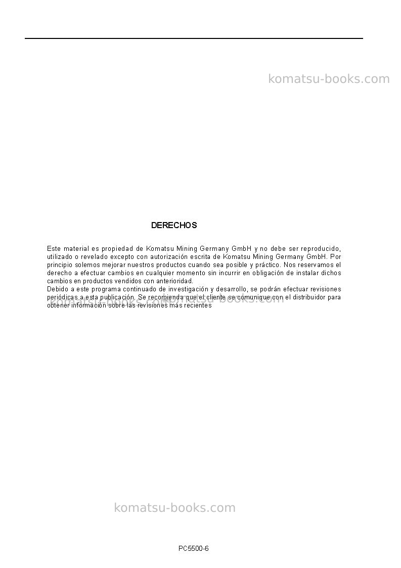 Komatsu pc5500-6deu Manual de operación cover Page 2 Komatsu pc5500-6deu Manual de operación cover Page 2