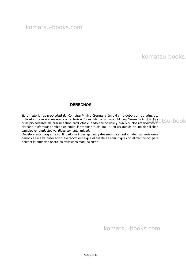 Komatsu pc5500-6deu Manual de operación cover Page 2 Komatsu pc5500-6deu Manual de operación cover Page 2