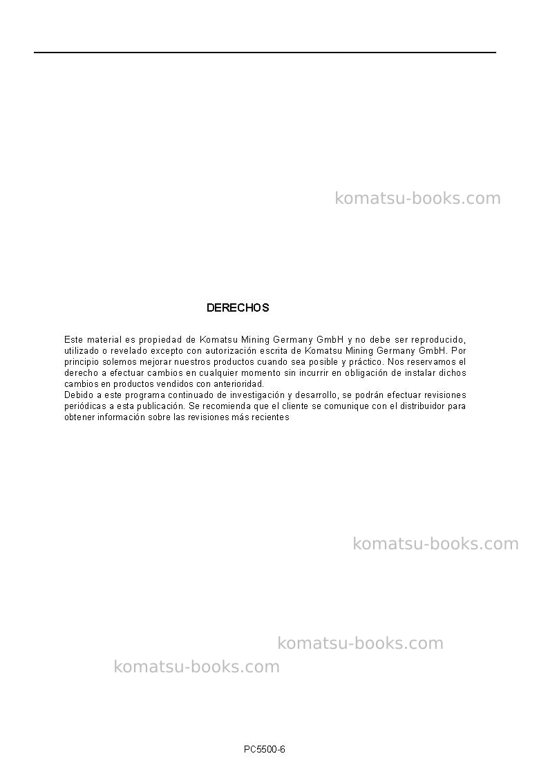 Komatsu pc5500-6deu Manual de operación cover Page 2 Komatsu pc5500-6deu Manual de operación cover Page 2