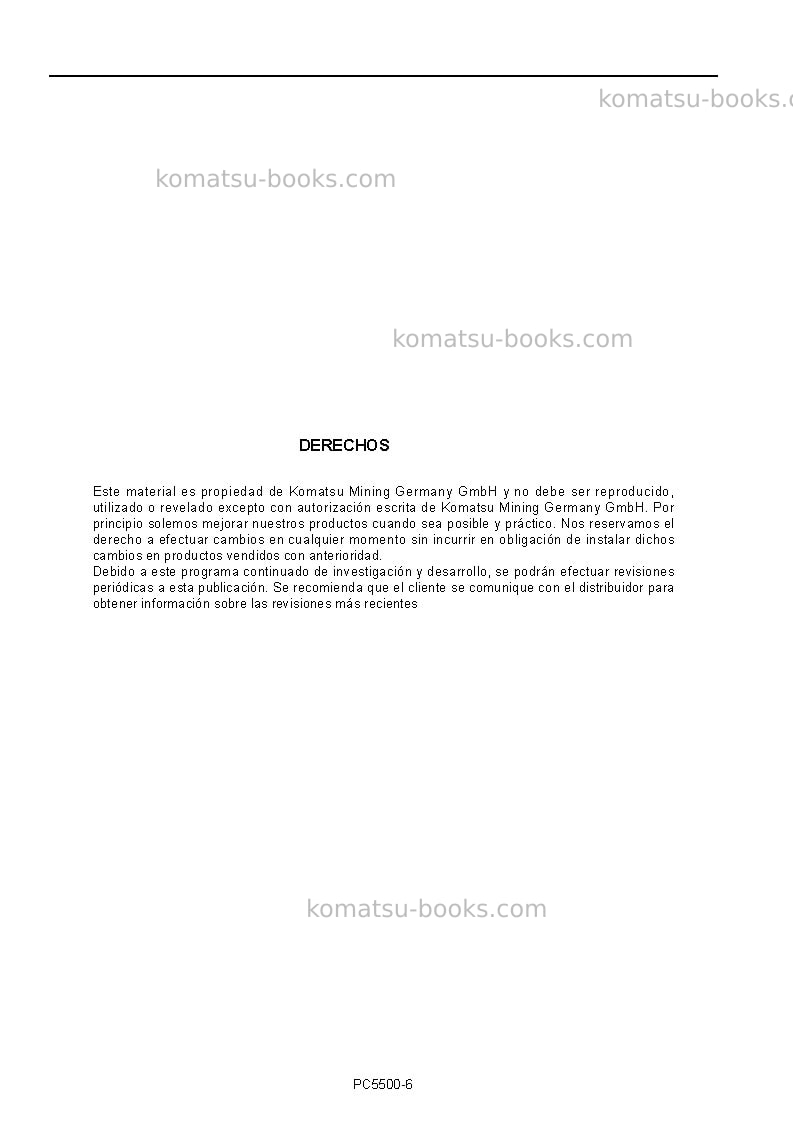 Komatsu pc5500-6deu Manual de operación cover Page 2 Komatsu pc5500-6deu Manual de operación cover Page 2