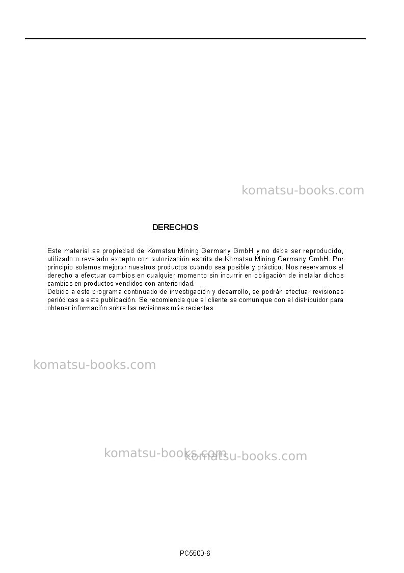 Komatsu pc5500-6deu Manual de operación cover Page 2 Komatsu pc5500-6deu Manual de operación cover Page 2