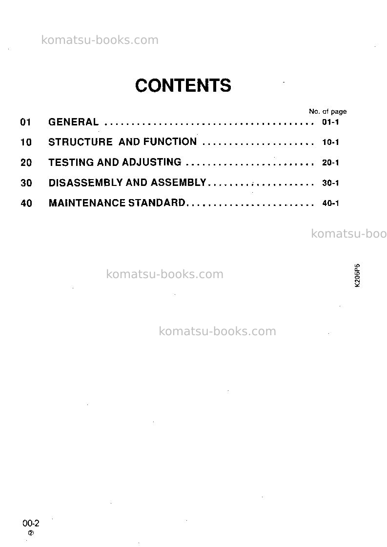 Komatsu pc240-5gbr-kp Repair & maintenance cover Page 2 Komatsu pc240-5gbr-kp Repair & maintenance cover Page 2