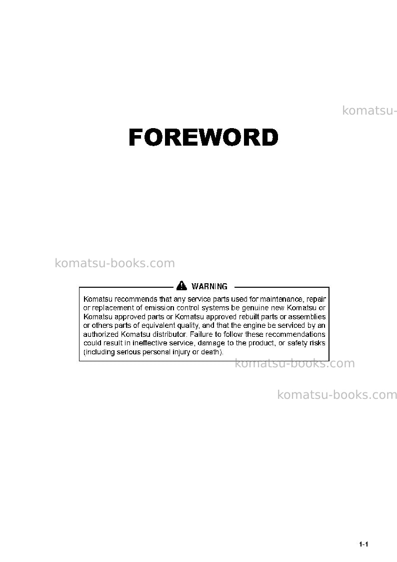 Komatsu d61ex-23bra-m0 Operation manual cover Page 2