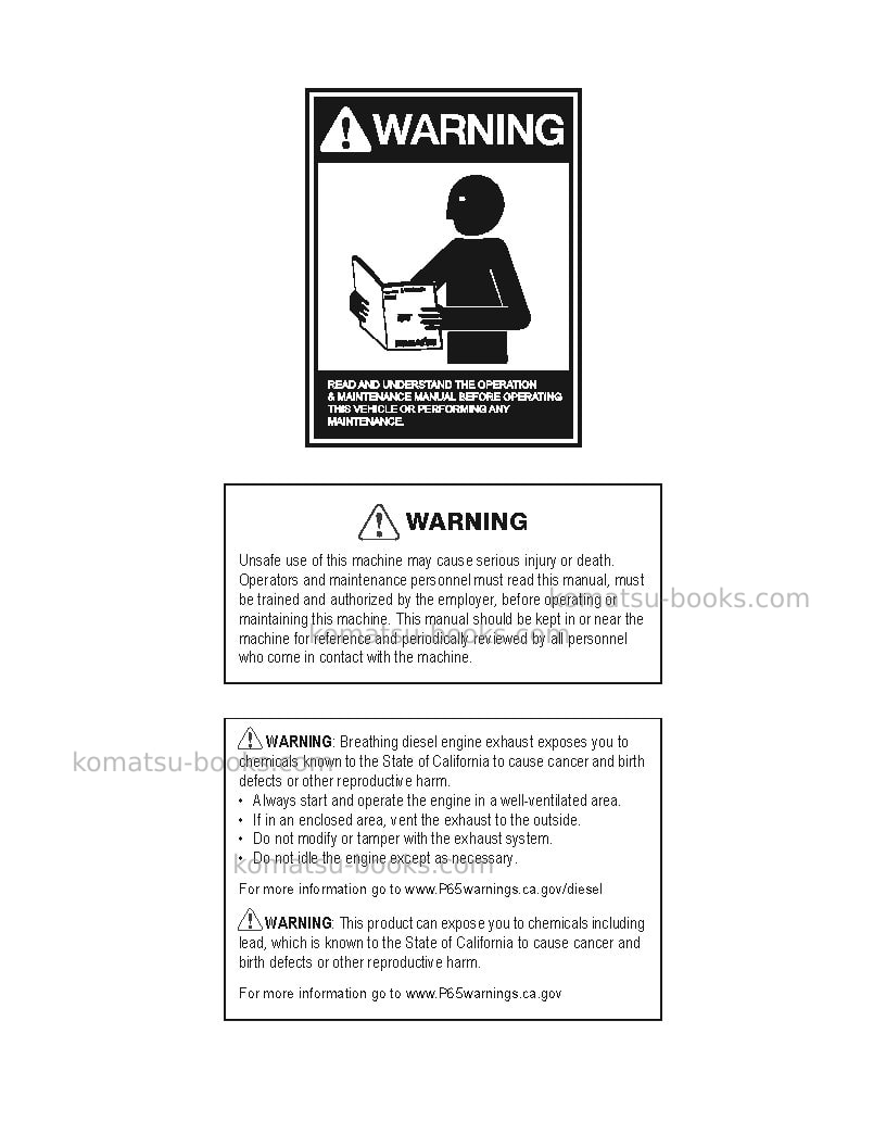 Komatsu d61ex-24bra Operation manual cover Page 2 Komatsu d61ex-24bra Operation manual cover Page 2