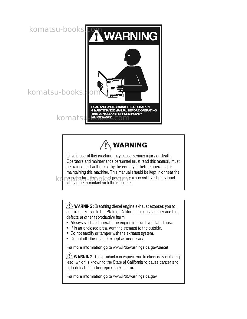 Komatsu d61pxi-24bra Operation manual cover Page 2 Komatsu d61pxi-24bra Operation manual cover Page 2