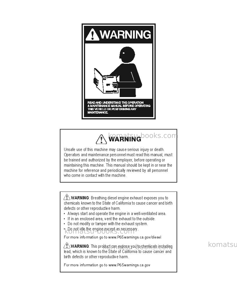 Komatsu d51pxi-24bra Operation manual cover Page 2 Komatsu d51pxi-24bra Operation manual cover Page 2