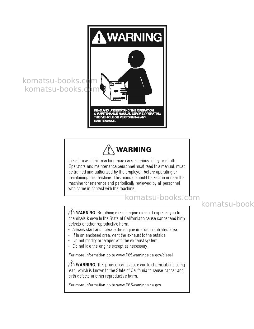 Komatsu d51pxi-24bra Operation manual cover Page 2 Komatsu d51pxi-24bra Operation manual cover Page 2