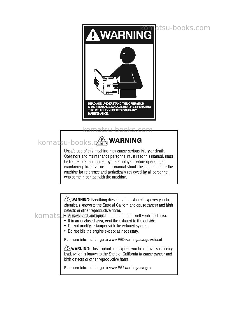 Komatsu d61pxi-24bra Operation manual cover Page 2 Komatsu d61pxi-24bra Operation manual cover Page 2