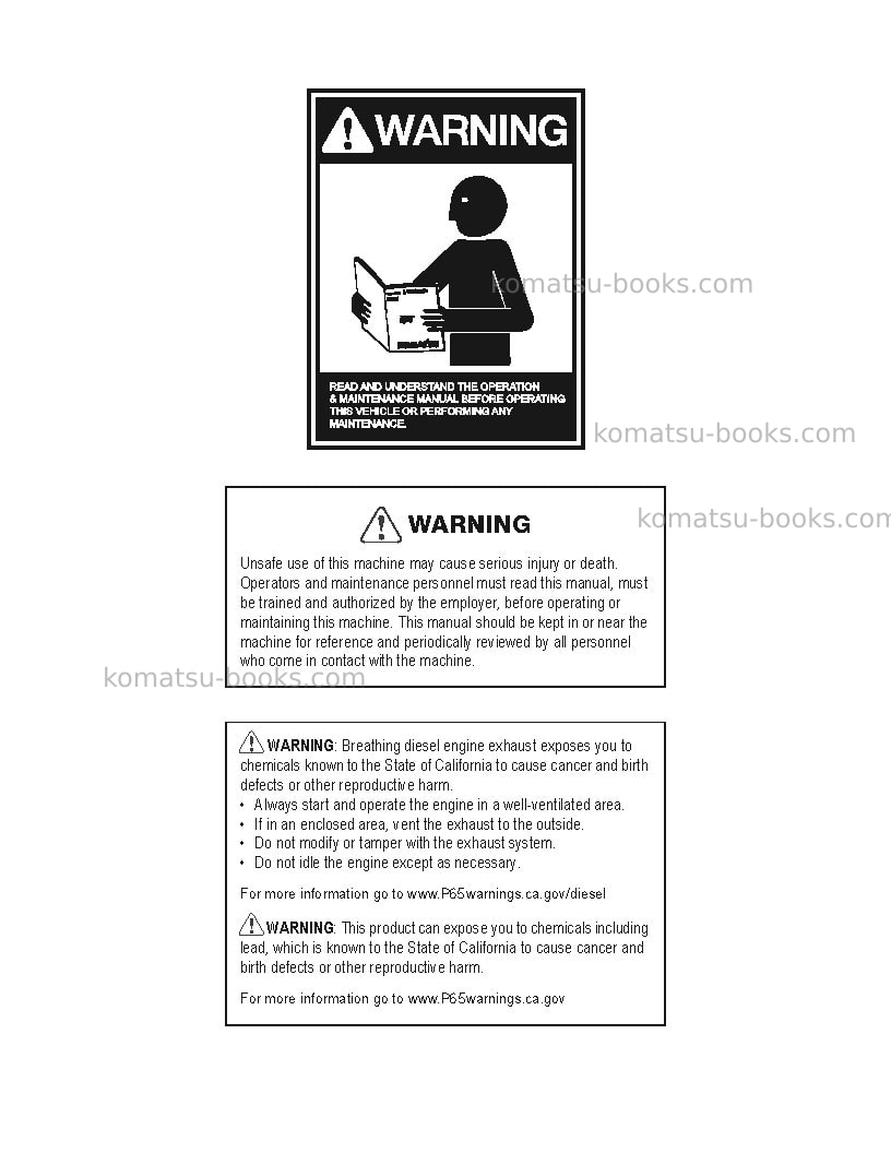 Komatsu d61pxi-24bra Operation manual cover Page 2 Komatsu d61pxi-24bra Operation manual cover Page 2