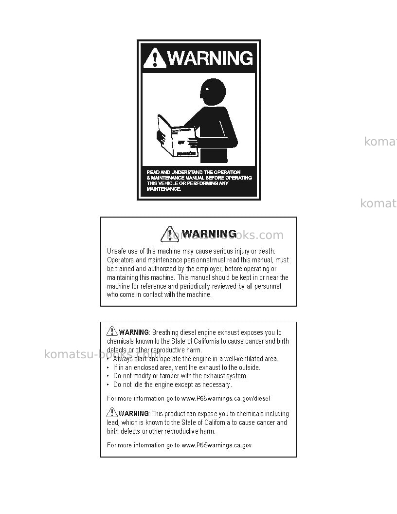 Komatsu d51pxi-24bra Operation manual cover Page 2 Komatsu d51pxi-24bra Operation manual cover Page 2