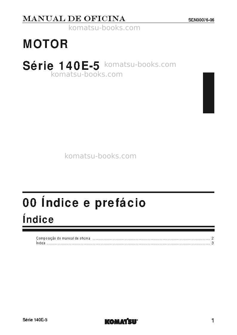 Komatsu saa6d140e-5jpn Reparo e manutenção capa Página 2 Komatsu saa6d140e-5jpn Reparo e manutenção capa Página 2