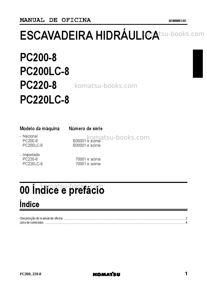 Komatsu pc220-8jpn Reparo e manutenção capa Página 2 Komatsu pc220-8jpn Reparo e manutenção capa Página 2