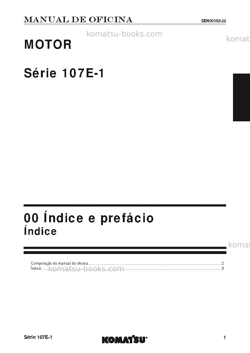 Komatsu 107e-1 seriesjpn Reparo e manutenção capa Página 2 Komatsu 107e-1 seriesjpn Reparo e manutenção capa Página 2