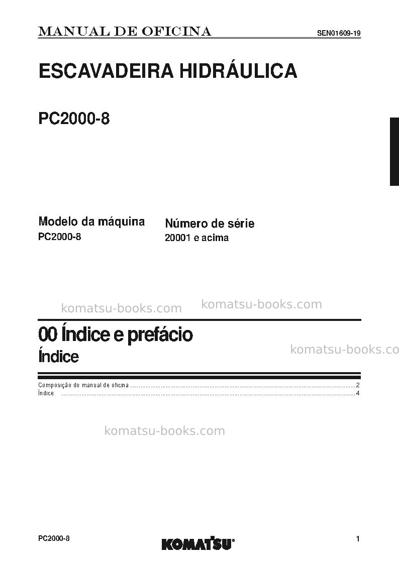 Komatsu pc2000-8jpn Reparo e manutenção capa Página 2 Komatsu pc2000-8jpn Reparo e manutenção capa Página 2