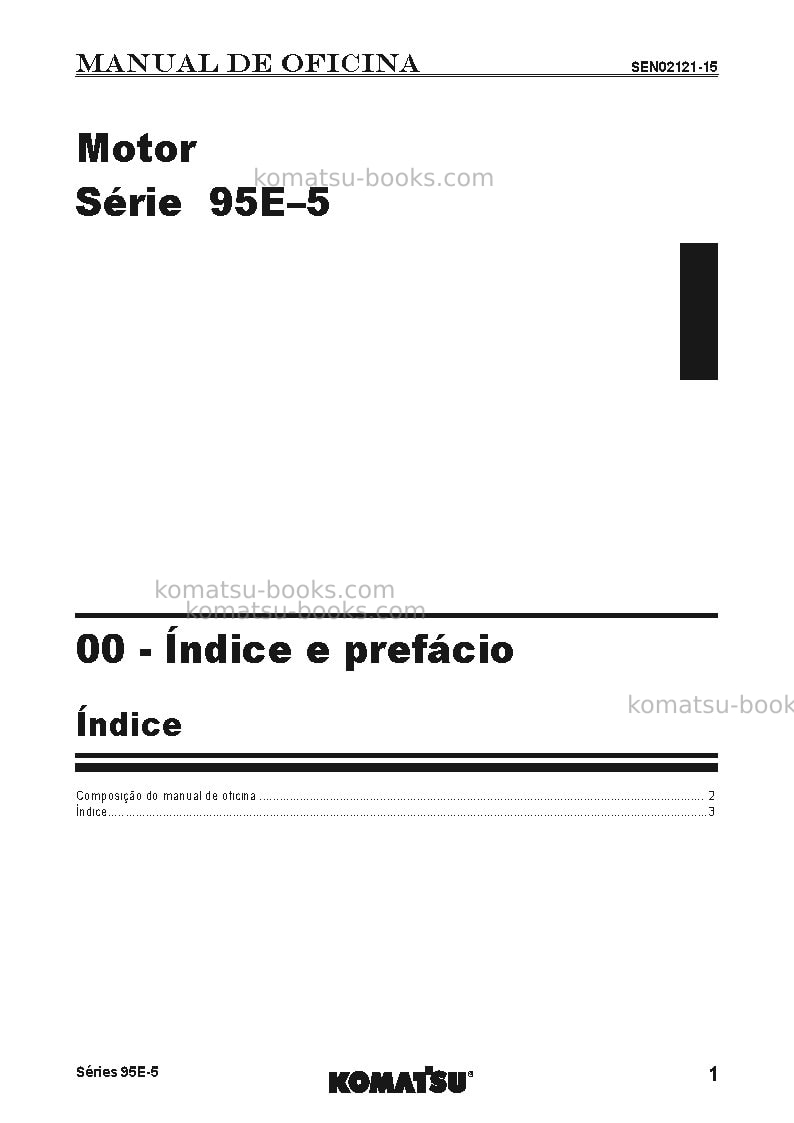 Komatsu 95e-5 seriesjpn Reparo e manutenção capa Página 2