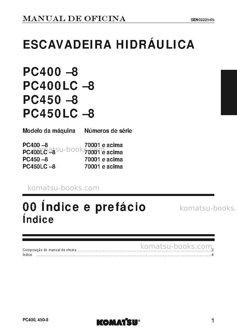 Komatsu pc450-8jpn Reparo e manutenção capa Página 2 Komatsu pc450-8jpn Reparo e manutenção capa Página 2