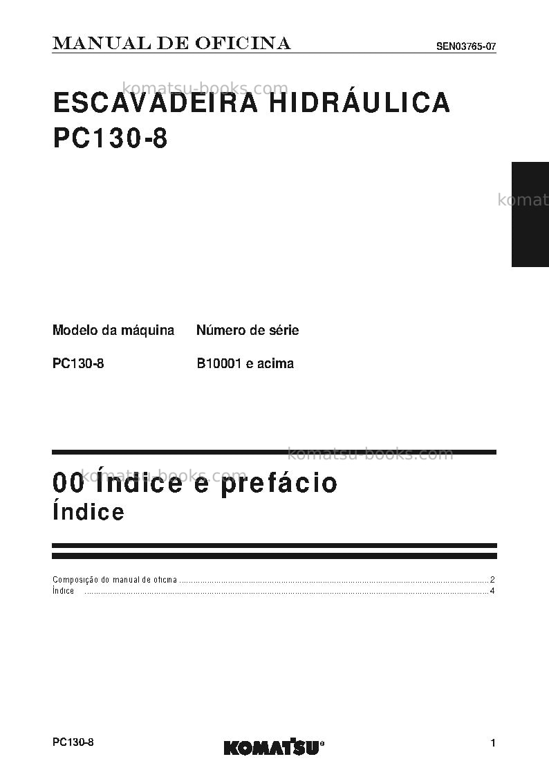 Komatsu pc130-8bra Reparo e manutenção capa Página 2 Komatsu pc130-8bra Reparo e manutenção capa Página 2