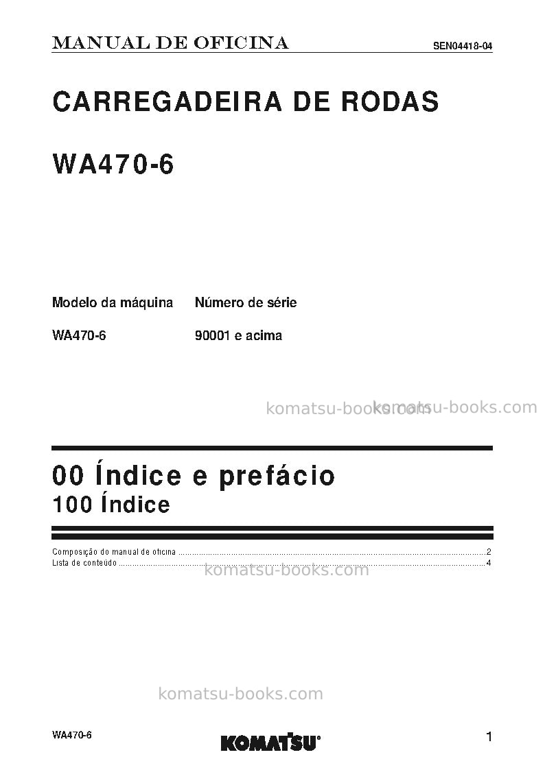 Komatsu wa470-6jpn Reparo e manutenção capa Página 2