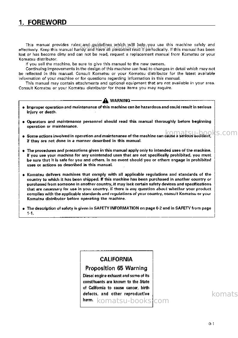 Komatsu d85ess-2idn Operation manual cover Page 2 Komatsu d85ess-2idn Operation manual cover Page 2