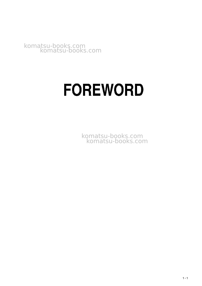 Komatsu hd465-7idn-r Operation manual cover Page 2