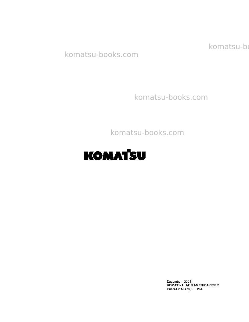 Komatsu pc200lc-6jpn Manual de operación cover Page 2