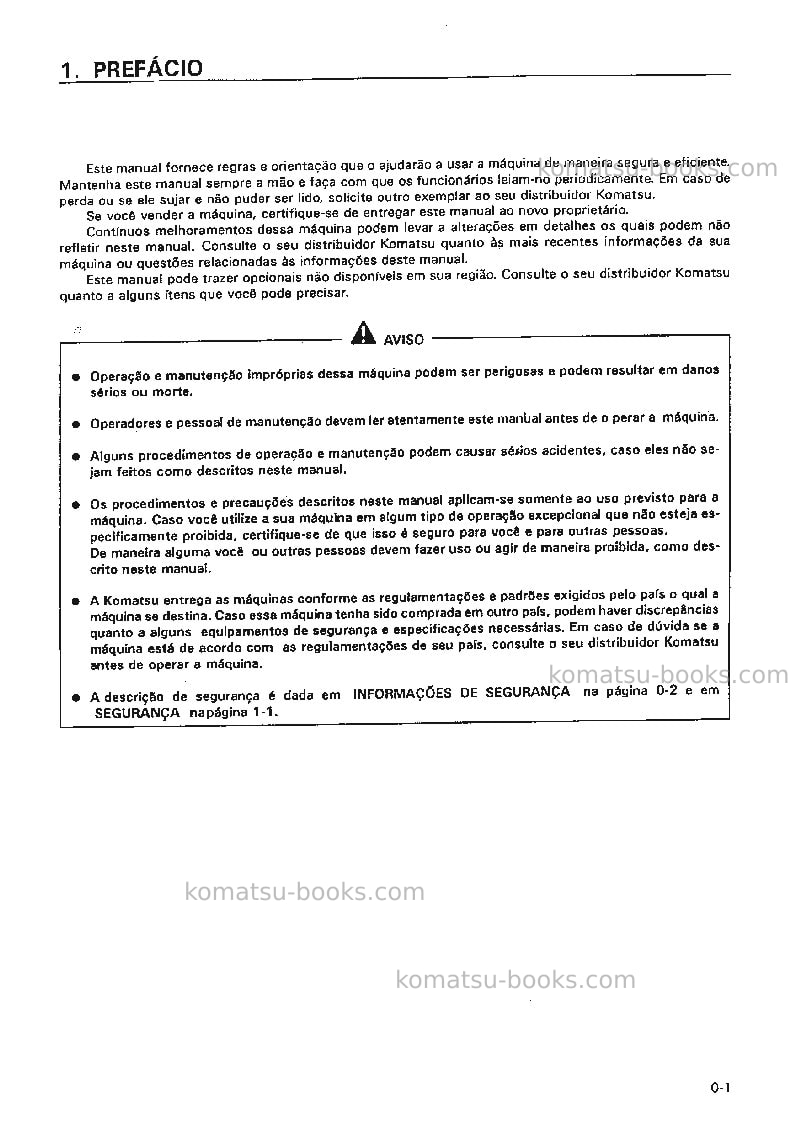Komatsu pc200-6bra Manual de operação capa Página 2