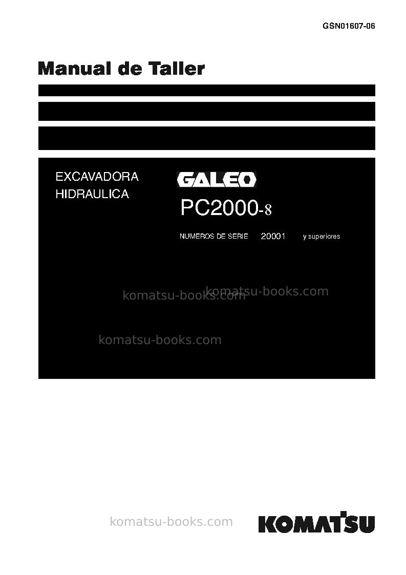 Komatsu pc2000-8jpn--30c degree Reparación y mantenimiento cover Page 2