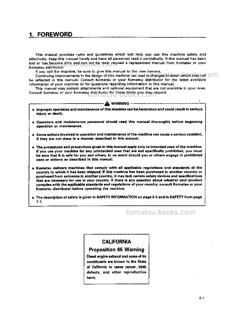 Komatsu wd420-3jpn Operation manual cover Page 2 Komatsu wd420-3jpn Operation manual cover Page 2