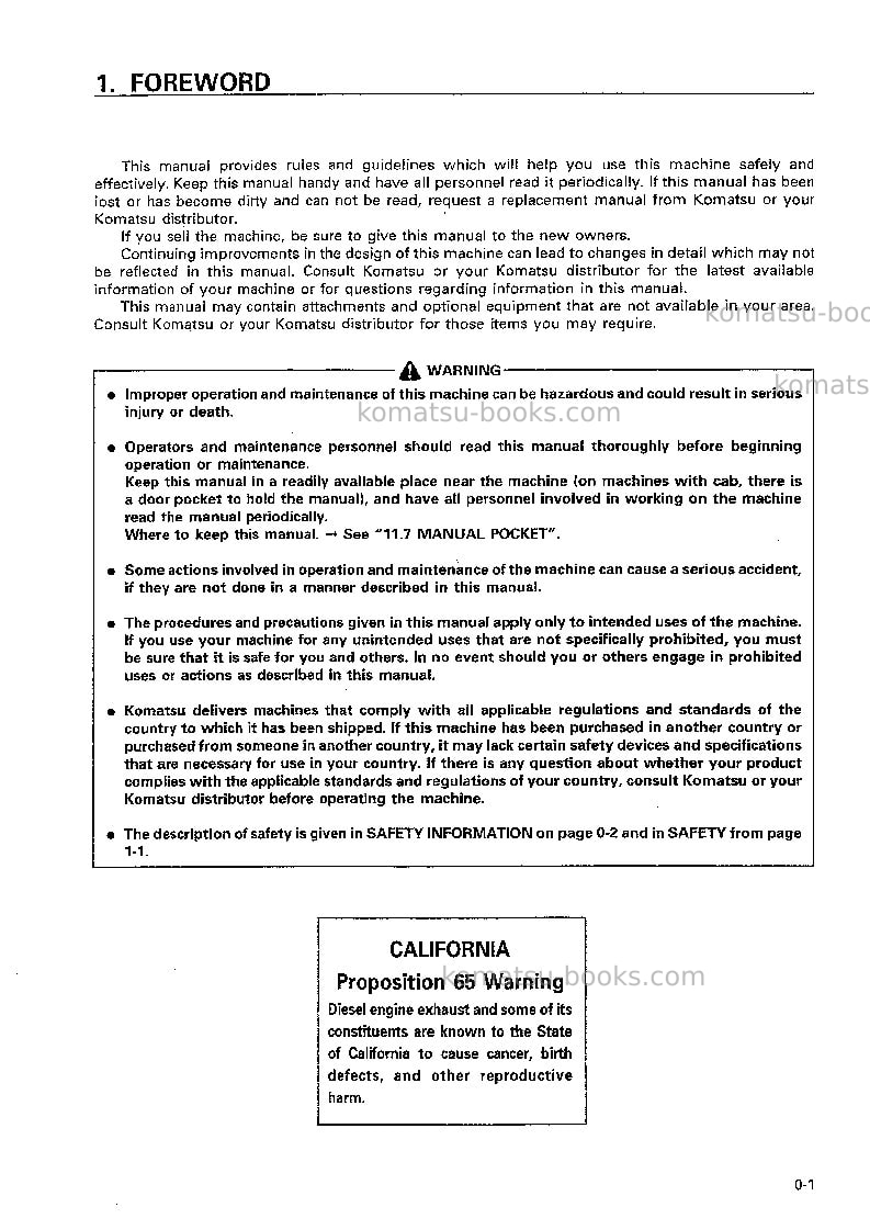 Komatsu d37p-5jpn-a Operation manual cover Page 2 Komatsu d37p-5jpn-a Operation manual cover Page 2