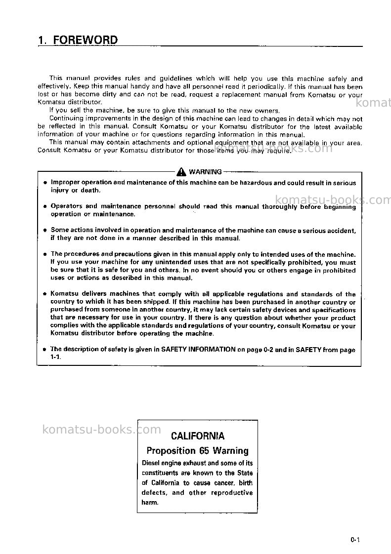 Komatsu wa120-3jpn-3-speed t/mission Operation manual cover Page 2 Komatsu wa120-3jpn-3-speed t/mission Operation manual cover Page 2