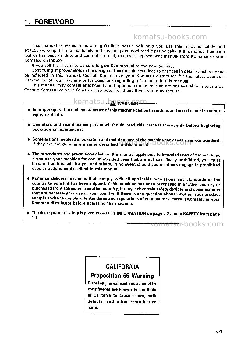 Komatsu wa180-3jpn Operation manual cover Page 2 Komatsu wa180-3jpn Operation manual cover Page 2
