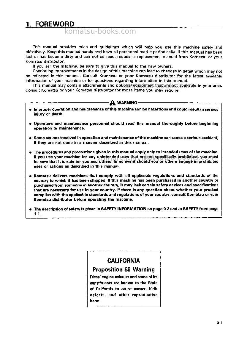 Komatsu wa320-3jpn Operation manual cover Page 2