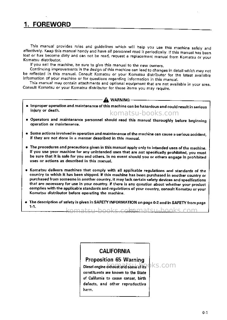 Komatsu wa470-3jpn-mono lever, autoshift tramsmission Operation manual cover Page 2