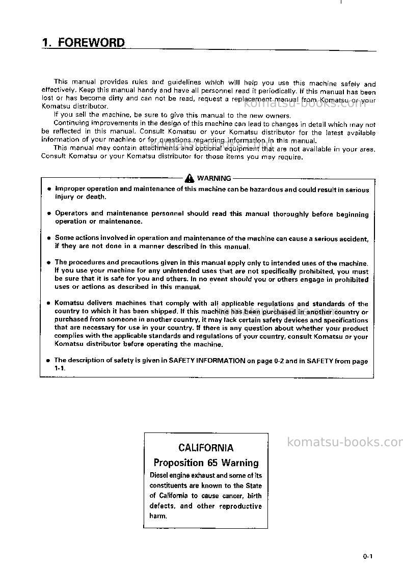 Komatsu wa470-3jpn Operation manual cover Page 2 Komatsu wa470-3jpn Operation manual cover Page 2