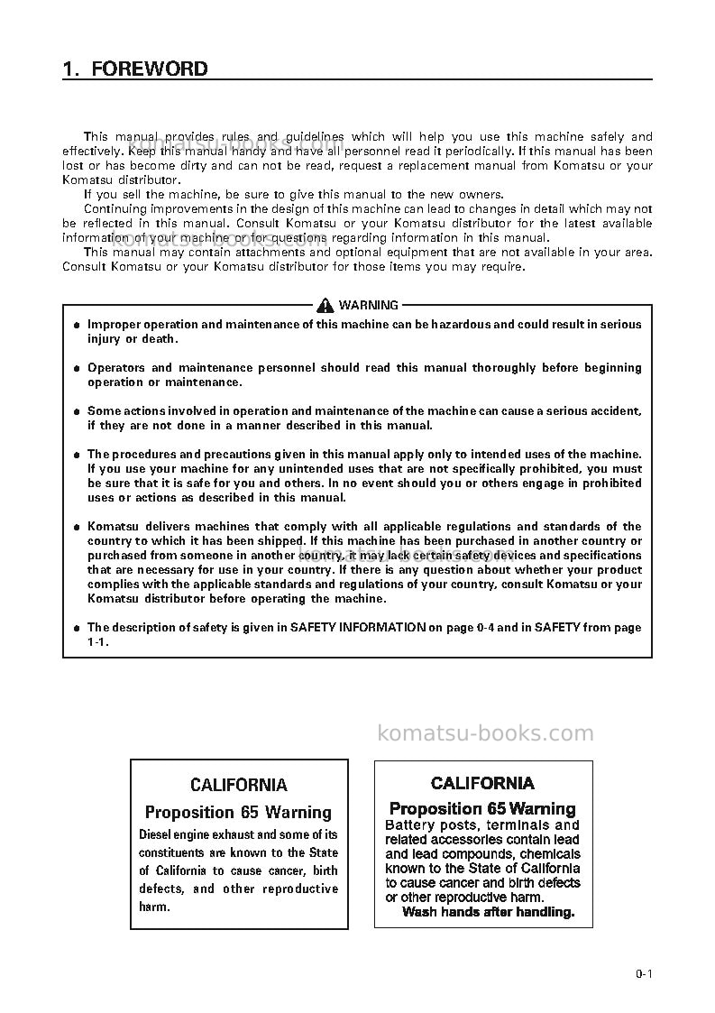 Komatsu wa900-3jpn Operation manual cover Page 2