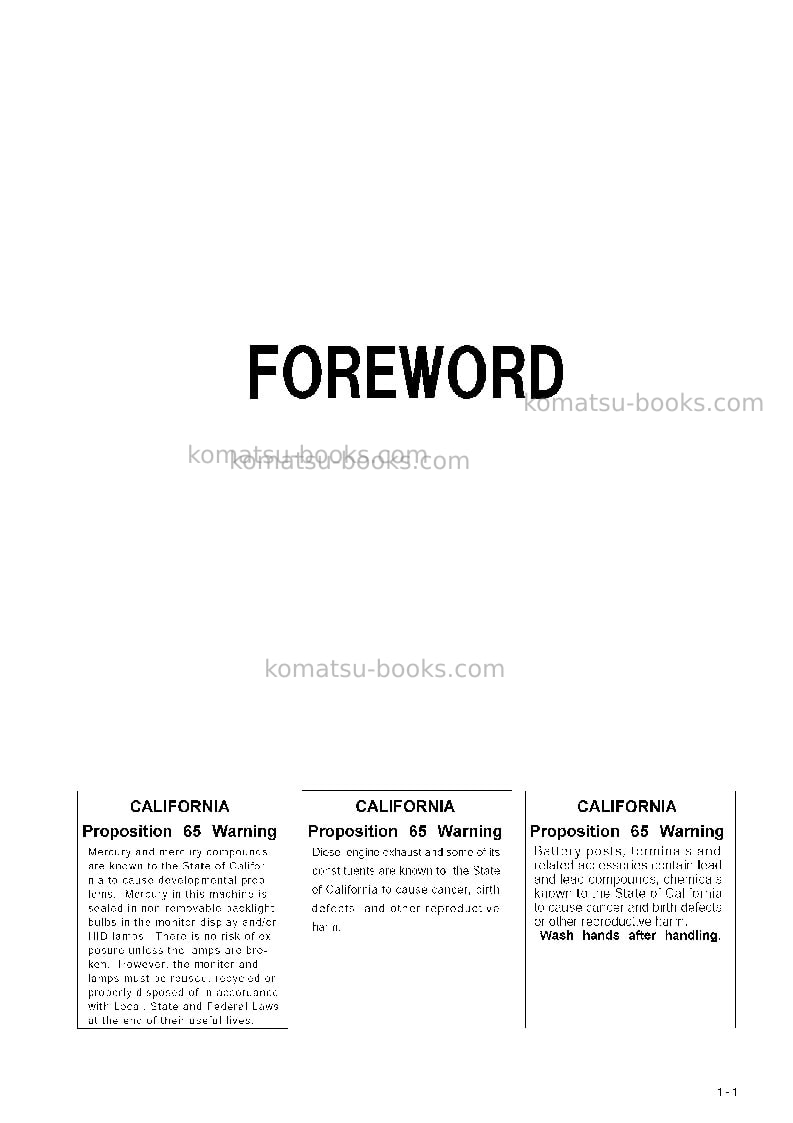 Komatsu pc200-8jpn-work equipment grease 500h Operation manual cover Page 2