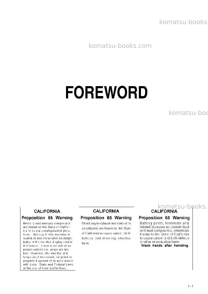 Komatsu hd785-7jpn Operation manual cover Page 2