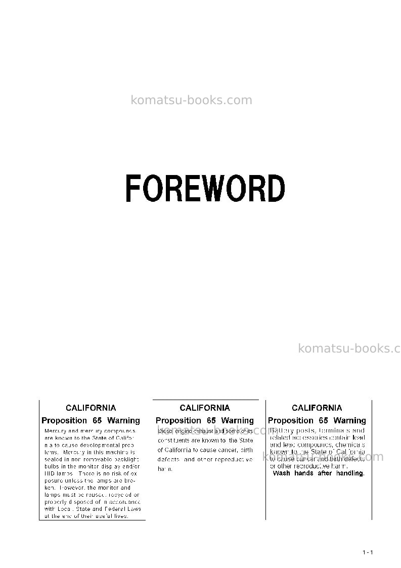 Komatsu pc270lc-8jpn-work equipment grease 100h Operation manual cover Page 2 Komatsu pc270lc-8jpn-work equipment grease 100h Operation manual cover Page 2